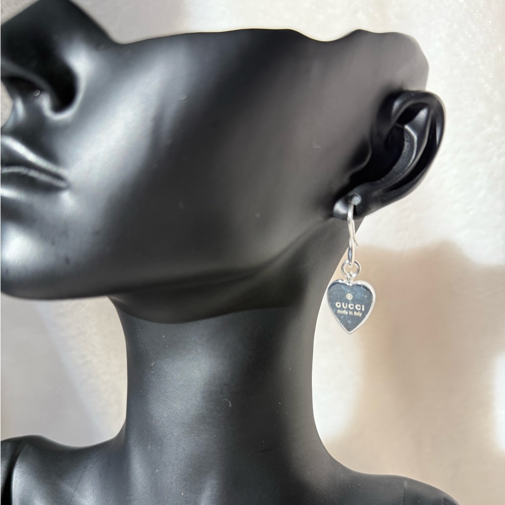 NIB GUCCI SILVER HART EARRINGS